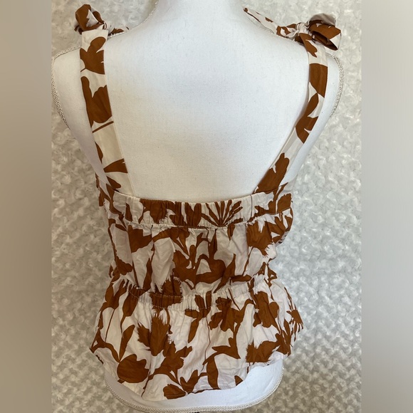 Corey Lynn Calter cream printed tie strap tank size small - Picture 6 of 9